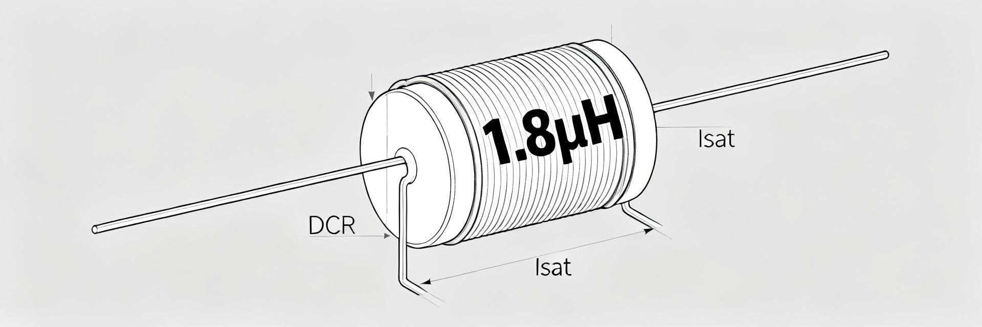 Power Inductor 1.8 µH Mounted on Circuit Board
